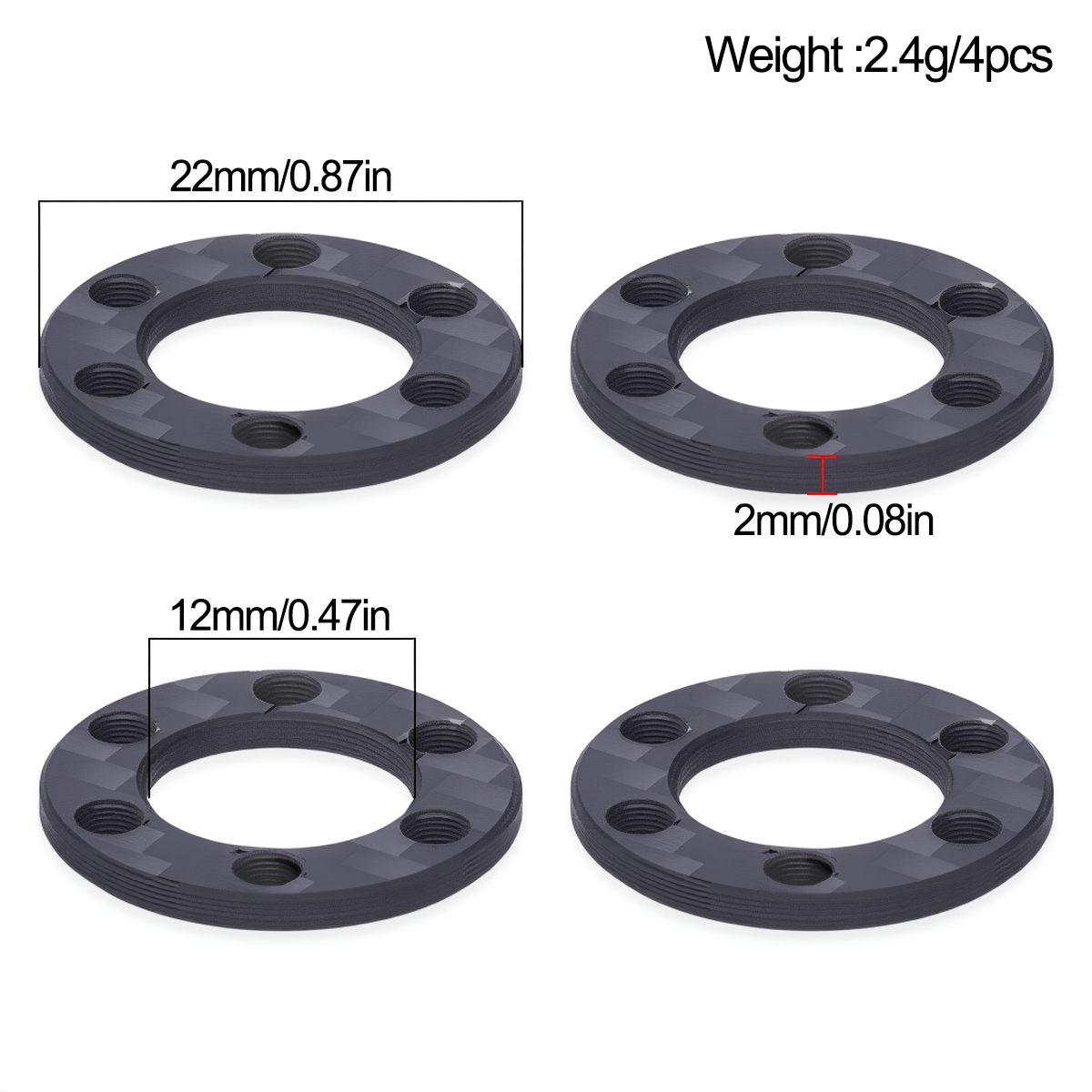 4/8Pcs Carbon Fiber Wheel Hex  - Ball Screw ulasan dan harga
