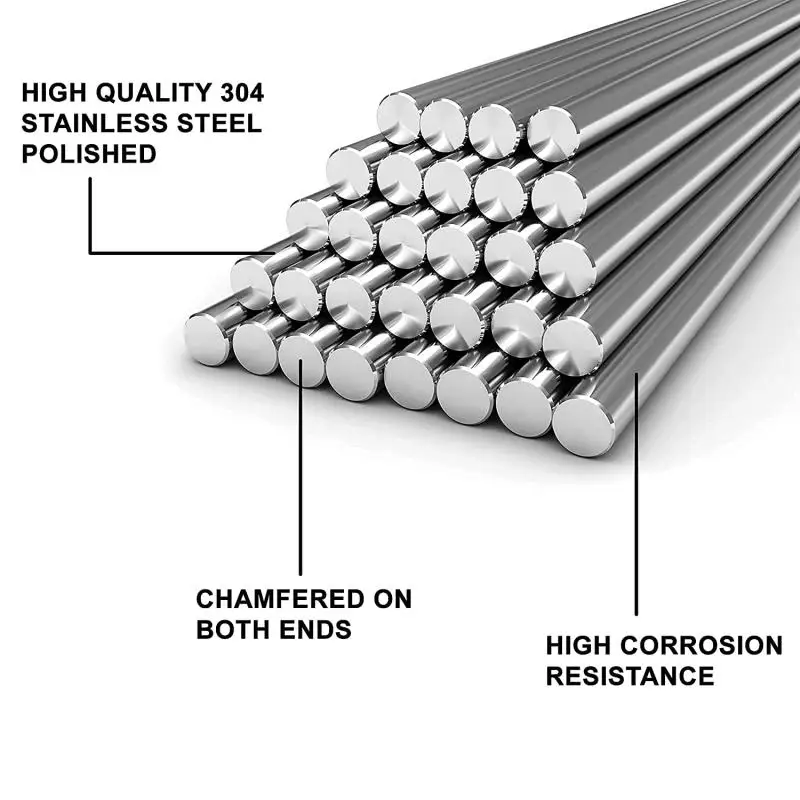 10/25Pc Stainles Steel Solid R - Linear Rod 8Mm ulasan dan harga