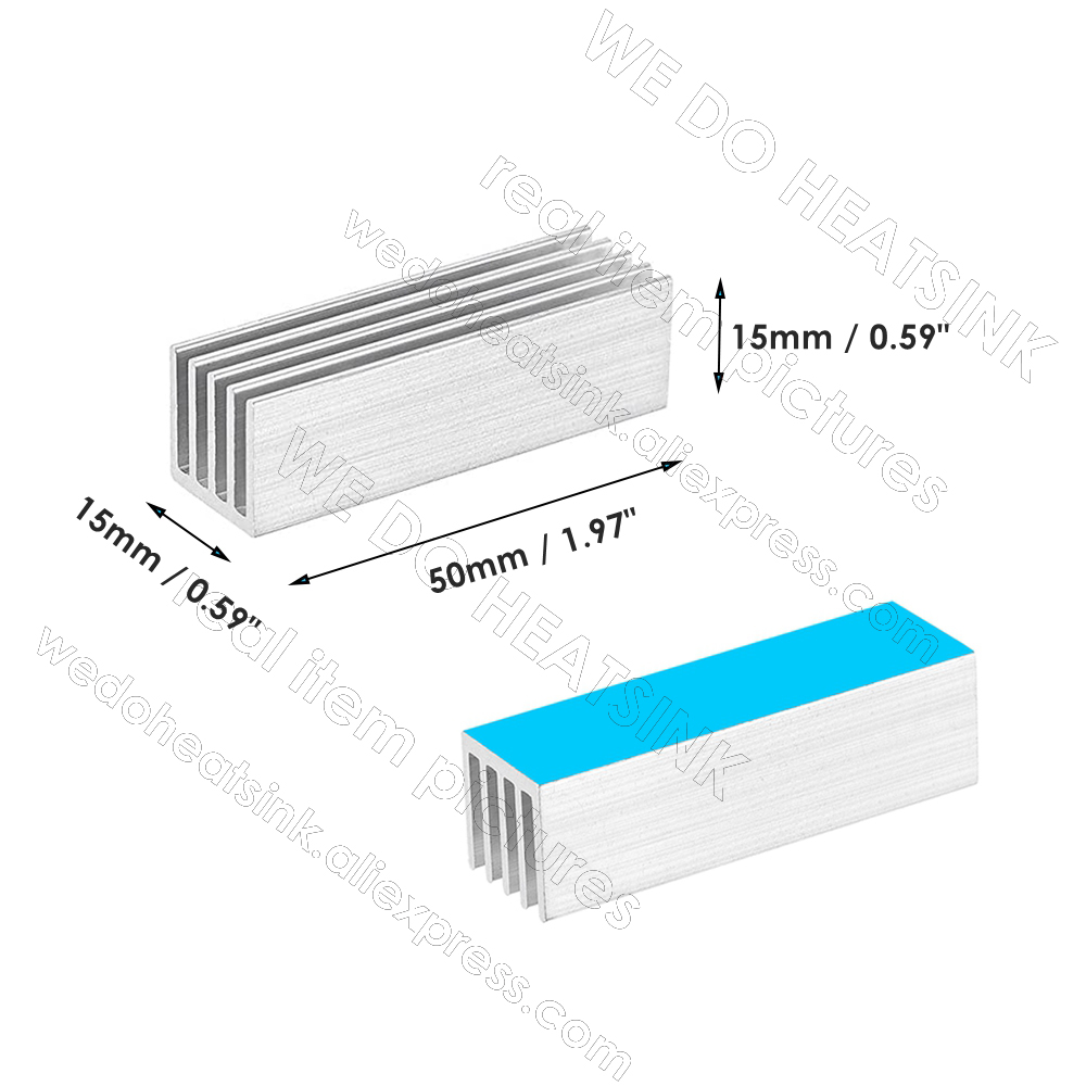 WE DO HEATSINK 50x15x15mm With - Aluminium Extrusion ulasan dan harga