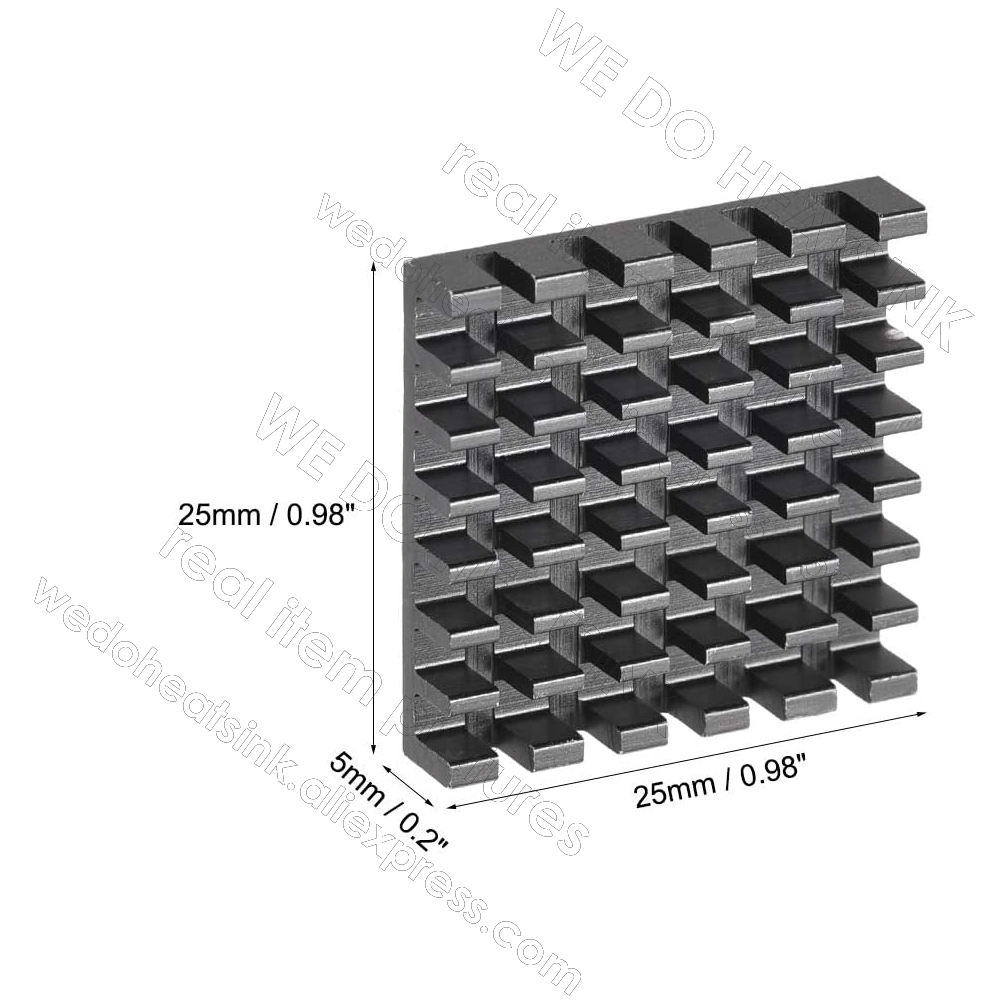 25x25x5mm Black Heatsink With  - Aluminium Extrusion ulasan dan harga