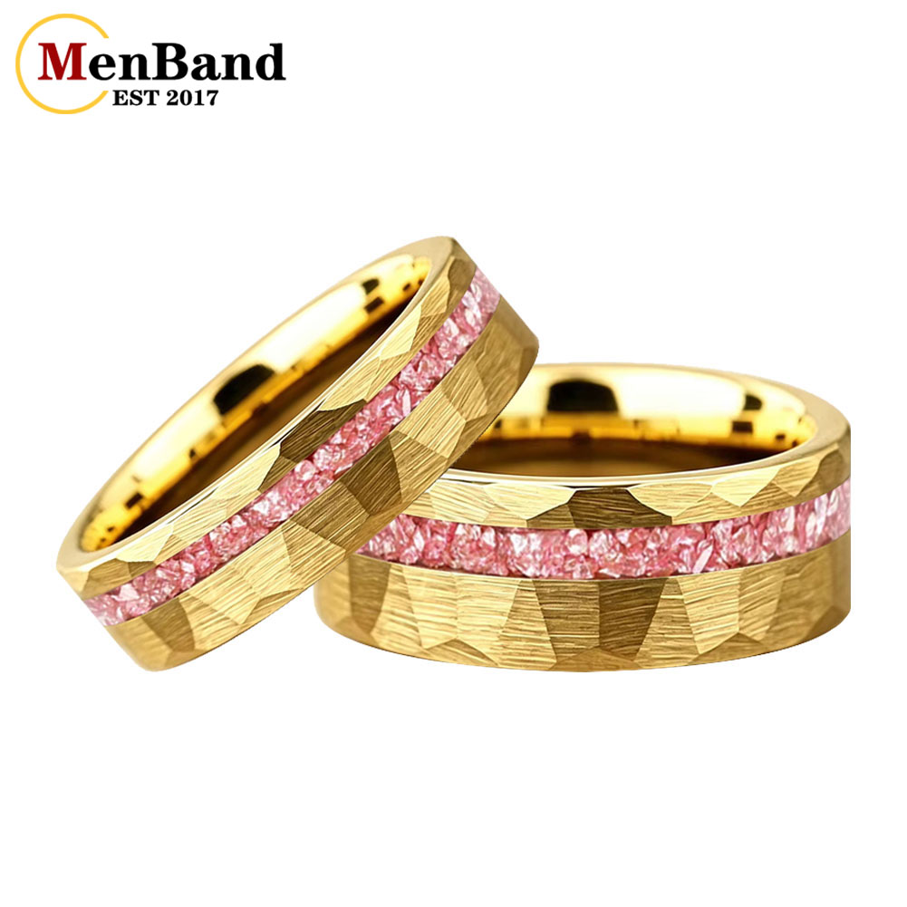 New 6/8mm Gold Hammered Weddin - Coupling 8Mm ulasan dan harga